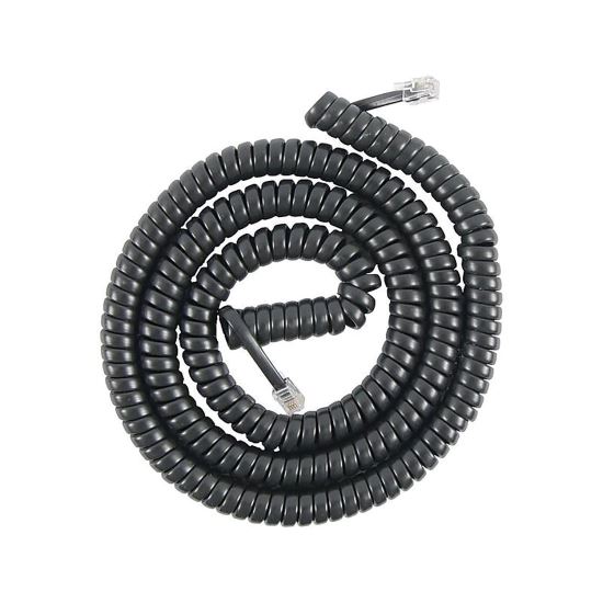 Coiled Telephone Cord, Plug/Plug, 25 ft, Black1