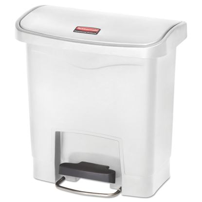 Slim Jim Resin Step-On Container, Front Step Style, 4 gal, White1