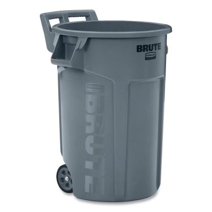 Vented Wheeled Brute Container, 44 gal, Plastic, Gray1