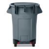 Vented Wheeled Brute Container, 44 gal, Plastic, Gray2