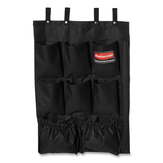 Fabric 9-Pocket Cart Organizer, 19.75 x 1.5 x 28, Black1