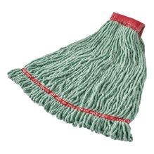 Web Foot Shrinkless Looped-End Wet Mop Head, Cotton/Synthetic, Large, Green, 5" Red Headband1