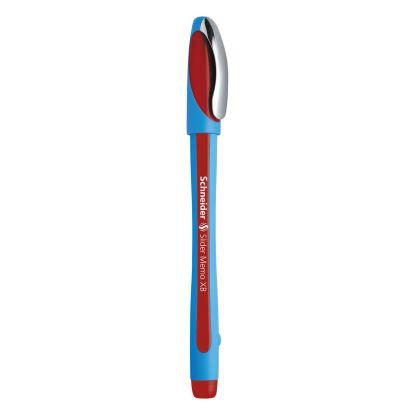 Slider Memo XB Ballpoint Pen, Stick, Extra-Bold 1.4 mm, Red Ink, Red/Light Blue Barrel, 10/Box1