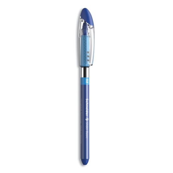 Slider Basic Ballpoint Pen, Stick, Medium 0.8 mm, Blue Ink, Blue Barrel, 10/Box1