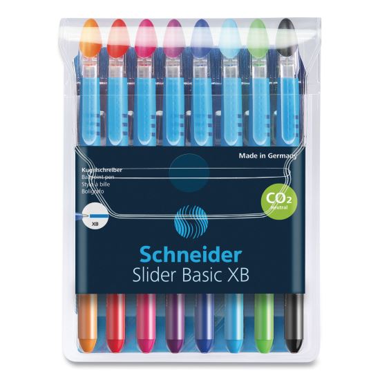 Slider Basic Ballpoint Pen, Stick, Extra-Bold 1.4 mm, Assorted Ink and Barrel Colors, 8/Pack1