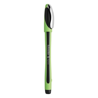 Xpress Fineliner Porous Point Pen, Stick, Medium 0.8 mm, Black Ink, Black/Green Barrel, 10/Box1