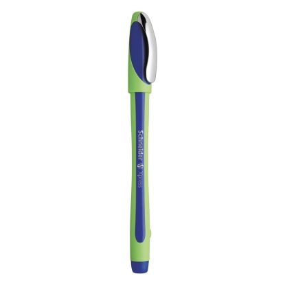 Xpress Fineliner Porous Point Pen, Stick, Medium 0.8 mm, Blue Ink, Blue/Green Barrel, 10/Box1