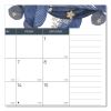 Monthly Desk Pad Calendar, Gold Detail Floral Artwork, 22 x 17, Black Binding, Clear Corners, 12-Month (Jan-Dec): 20232