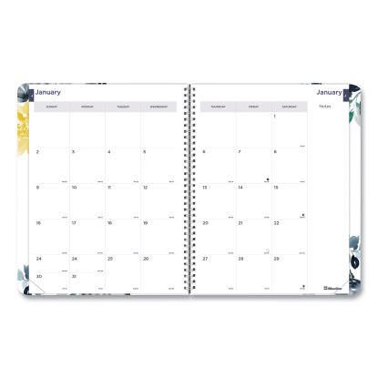 Monthly 14-Month Planner, Floral Watercolor Artwork, 11 x 8.5, Multicolor Cover, 14-Month (Dec to Jan): 2022 to 20241