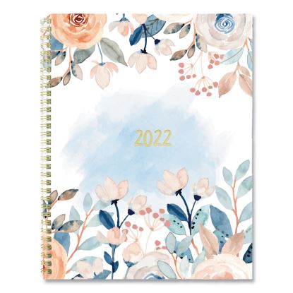Monthly 14-Month Planner, Spring Floral Watercolor Artwork, 11 x 8.5, Multicolor Cover, 14-Month (Dec to Jan): 2022 to 20241