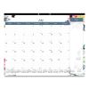 Spring Monthly Academic Desk Pad Calendar, Flora Artwork, 22 x 17, Black Binding, 18-Month (July to Dec): 2022 to 20231