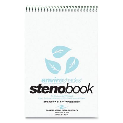 Enviroshades Steno Notepad, Gregg Rule, White Cover, 80 Blue 6 x 9 Sheets, 4/Pack1