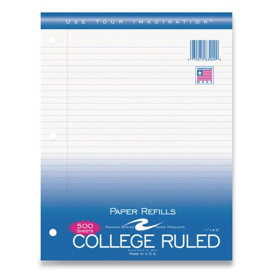 Notebook Filler Paper, 8.5 x 11, College Rule, 500/Pack1