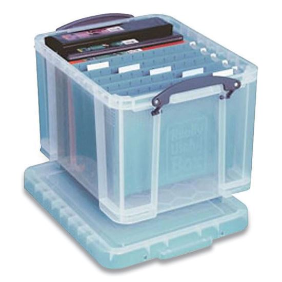 Stackable File Box, Legal Files, 14.5 x 18.5 x 12.75, Clear/Blue Accents1