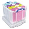 Snap-Lid Storage Bin, 8.45 gal, 14" x 18" x 12.25", Clear/Blue, 3/Pack1