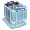 Snap-Lid Storage Bin, 8.45 gal, 14" x 18" x 12.25", Clear/Blue, 3/Pack2