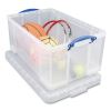 Snap-Lid Storage Bin, 16.9 gal, 17.31" x 28" x 12.25", Clear/Blue2