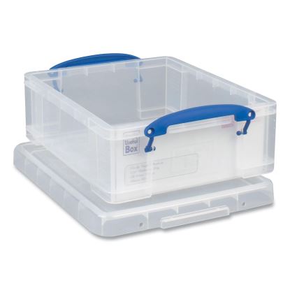 Snap-Lid Storage Bin, 2.14 gal, 11" x 14" x 5", Clear/Blue, 5/Pack1