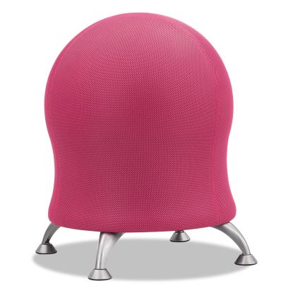 Zenergy Ball Chair, Backless, Supports Up to 250 lb, Pink Fabric Seat, Silver Base1