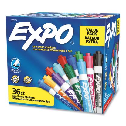Low Odor Dry Erase Vibrant Color Markers, Broad Chisel Tip, Assorted Colors, 36/Pack1