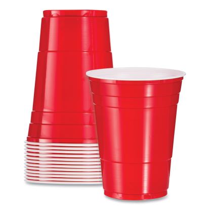 Solo Party Plastic Cold Drink Cups, 16 oz, Red, 288/Carton1