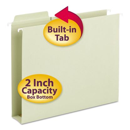 FasTab Box Bottom Hanging Folders, Letter Size, 1/3-Cut Tabs, Moss, 20/Box1