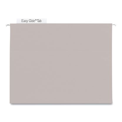 TUFF Extra Capacity Hanging File Folders with Easy Slide Tabs, 4" Capacity, Letter, 1/3-Cut Tabs, Steel Gray, 18/Box1