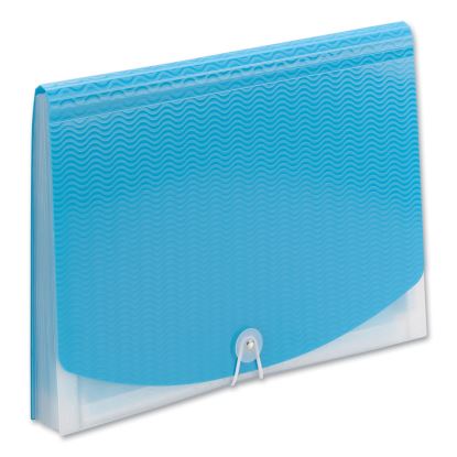 Poly Expanding Folders, 12 Sections, Cord/Hook Closure, 1/6-Cut Tabs, Letter Size, Teal/Clear1