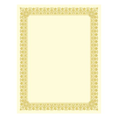 Premium Certificates, 8.5 x 11, Ivory/Gold with Fleur Gold Foil Border, 15/Pack1