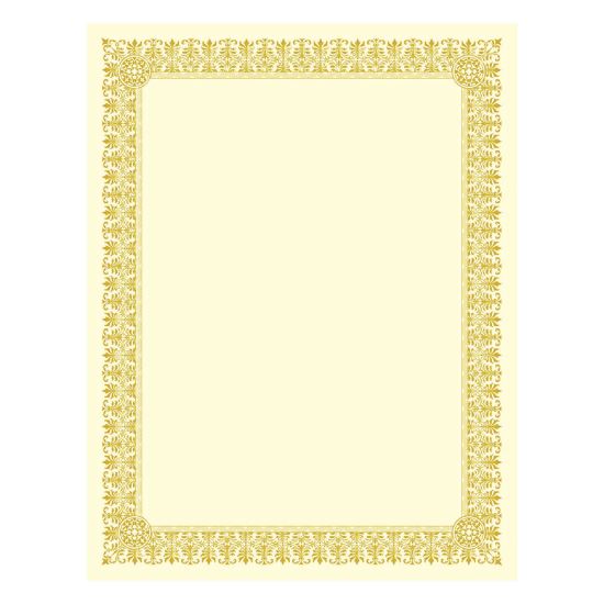 Premium Certificates, 8.5 x 11, Ivory/Gold with Fleur Gold Foil Border, 15/Pack1