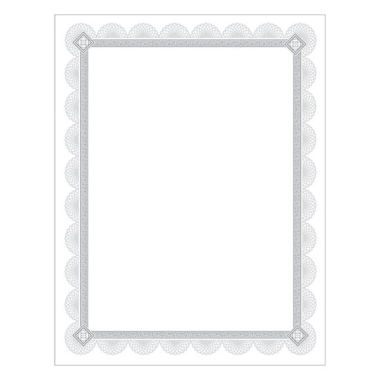 Premium Certificates, 8.5 x 11, White/Silver with Spiro Silver Foil Border,15/Pack1