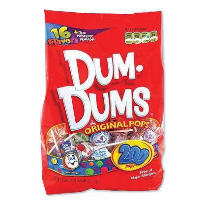 Dum-Dum-Pops, Assorted, Individually Wrapped, 33.9 oz, 200/Pack1