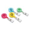 ID Slide-Style Belt Clip Card Reels, 30" Extension, Round, Green/Light Blue/Pink/Yellow, 4/Pack2