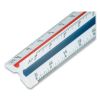 Triangular Scale Plastic Engineers Ruler, 12" Long, White with Colored Grooves2