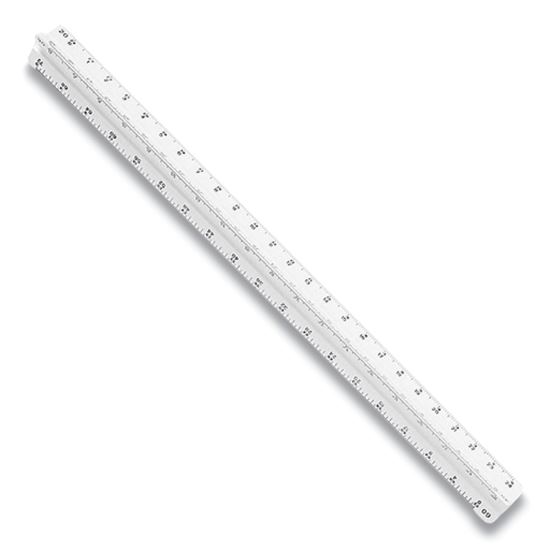Triangular Scale Plastic Architects Ruler, 12" Long, Plastic, White1