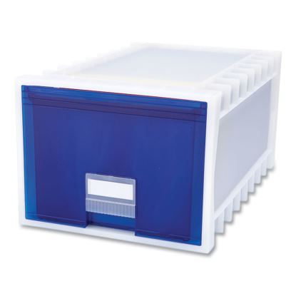 Archive Storage Drawers, Letter/Legal Files, 15.3" x 24.25" x 11.38", Blue/White1