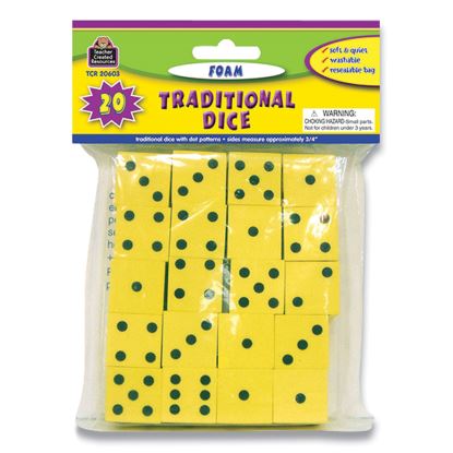 Traditional Foam Dice, Grades K-4, 20/Pack1