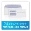 1099 Double Window Envelope, Commercial Flap, Gummed Closure, 3.75 x 8.75, White, 24/Pack2