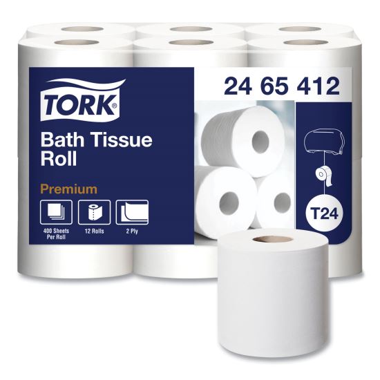 Premium Poly-Pack Bath Tissue, Septic Safe, 2-Ply, White, 4.1" x 4", 400 Sheets/Roll, 12 Rolls/Pack, 4 Packs/Carton1