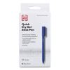 Quick Dry Gel Pen, Stick, Fine 0.5 mm, Blue Ink, Blue Barrel, Dozen1