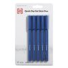 Quick Dry Gel Pen, Stick, Medium 0.7 mm, Blue Ink, Blue Barrel, 5/Pack1