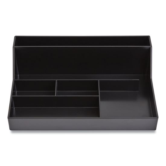 Plastic Desktop Organizer, 6-Compartment, 6.81 x 9.84 x 2.75, Black1