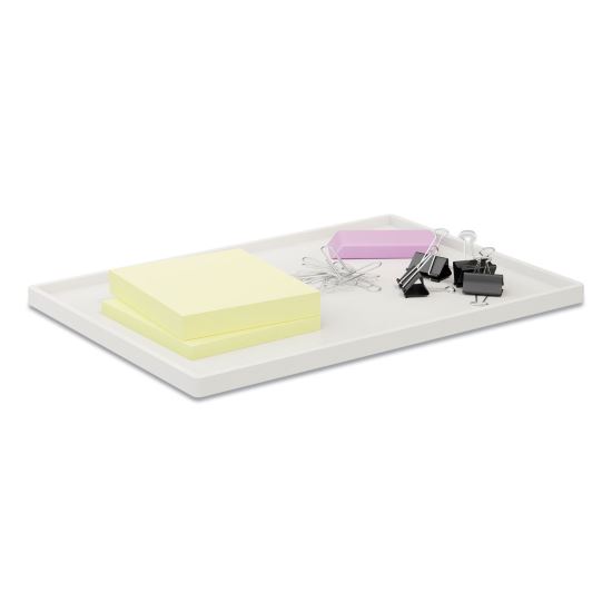 Slim Stackable Plastic Tray, 6.85 x 9.88 x 0.47, White1