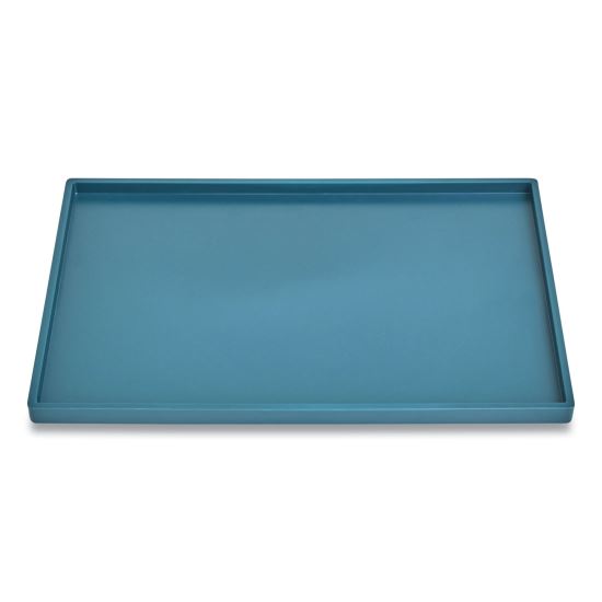 Slim Stackable Plastic Tray, 6.85 x 9.88 x 0.47, Teal1