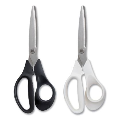 Stainless Steel Scissors, 8" Long, 3.58" Cut Length, Assorted Straight Handles, 2/Pack1