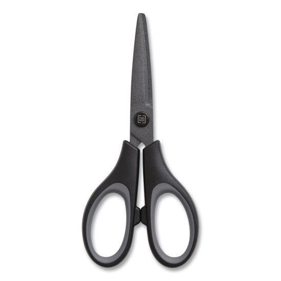 Non-Stick Titanium-Coated Scissors, 5" Long, 2.36" Cut Length, Gun-Metal Gray Blades, Black/Gray Straight Handle1