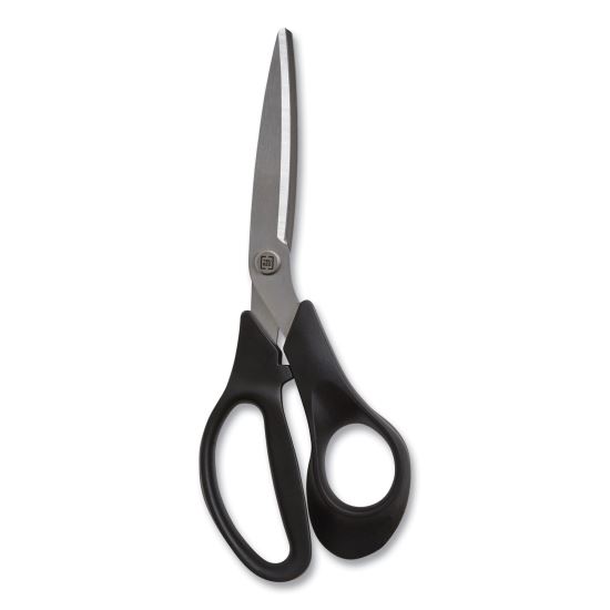 Stainless Steel Scissors, 8" Long, 3.58" Cut Length, Black Offset Handle1