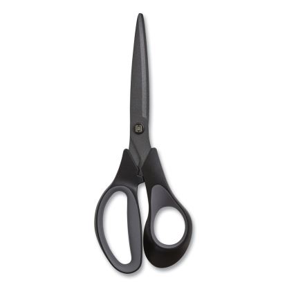 Non-Stick Titanium-Coated Scissors, 8" Long, 3.86" Cut Length, Charcoal Black Blades, Black/Gray Straight Handle1