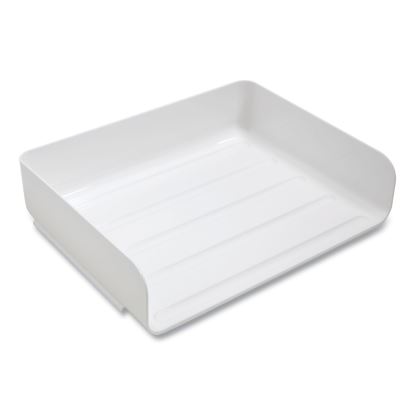 Side-Load Stackable Plastic Document Tray, 1 Section, Letter-Size, 12.63 x 9.72 x 3.01, White, 2/Pack1