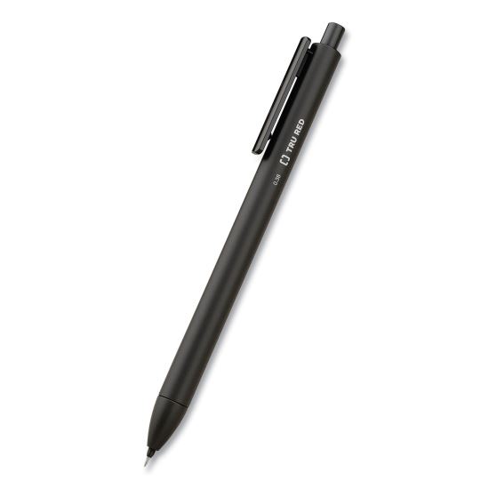 Quick Dry Gel Pen, Retractable, Extra-Fine 0.38 mm, Black Ink, Black Barrel, 5/Pack1